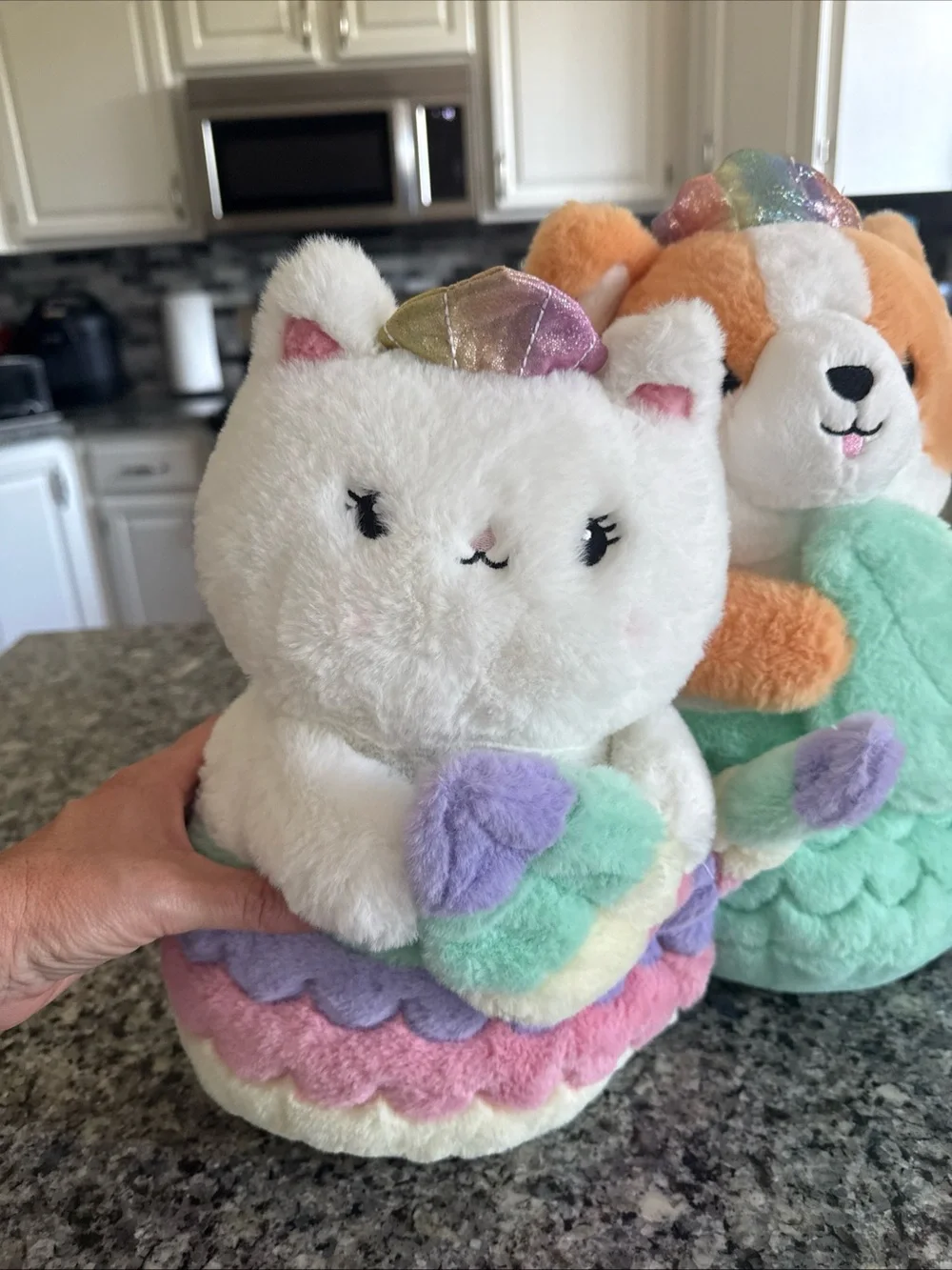 FAO Schwarz Light Up Plush Stuffy Cat Mermaid Rainbow & Glow Brights Corgi Plush